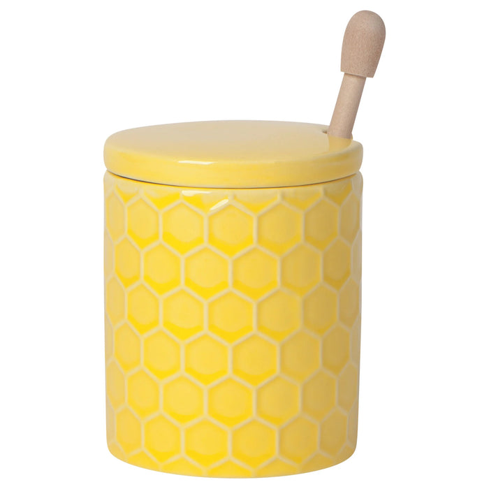 Now Designs Stoneware Honeycomb Honey Pot