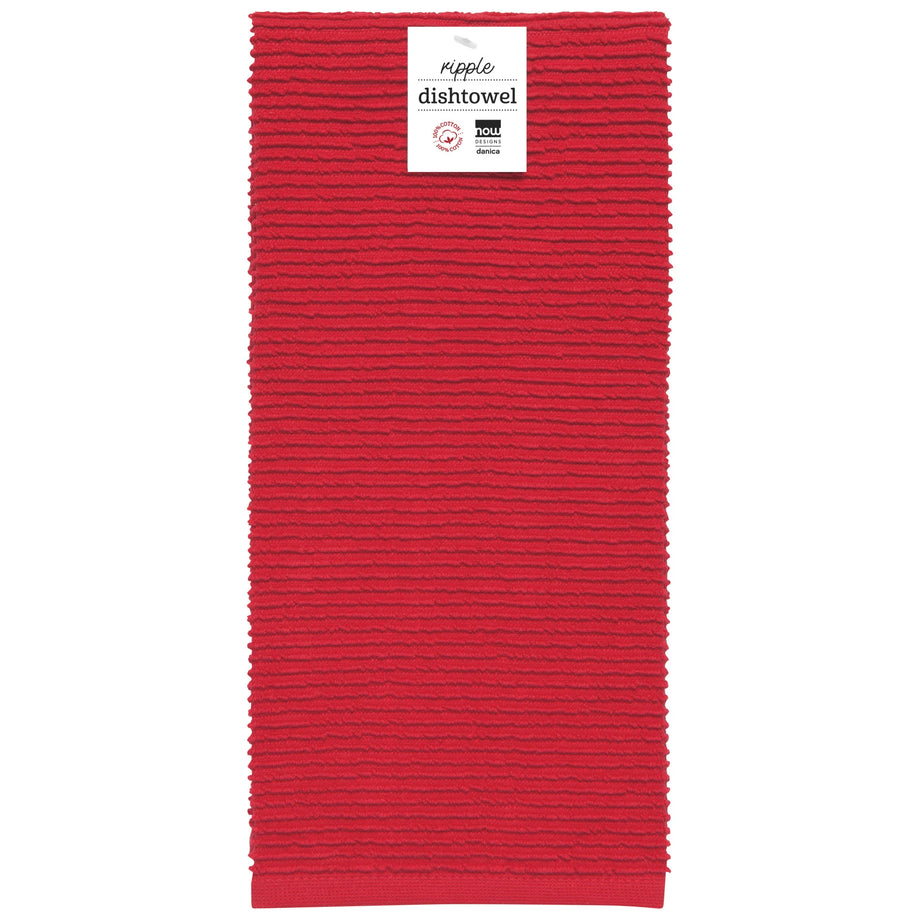 Danica Ripple Terry Cotton Dishtowel - Red