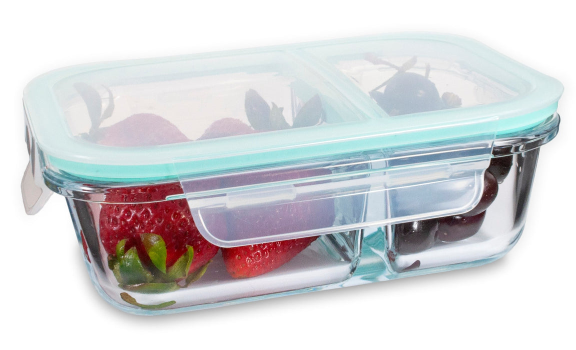 Kitchen Basics Glass storage container with locking lid - Divided / Medium