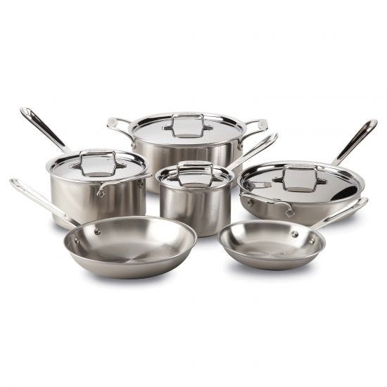 All-Clad D5® 10-Piece Brushed Stainless Steel Cookware Set