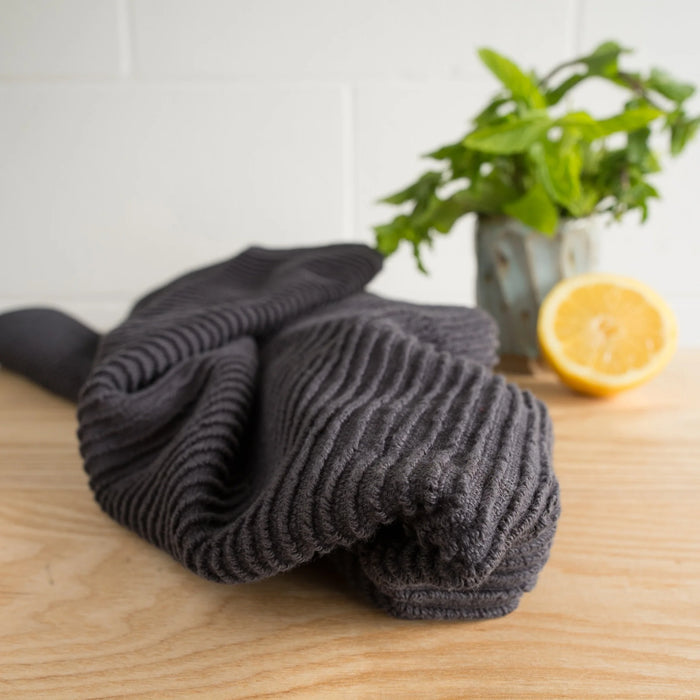 Danica Ripple Terry Coton Dishtowel - Noir