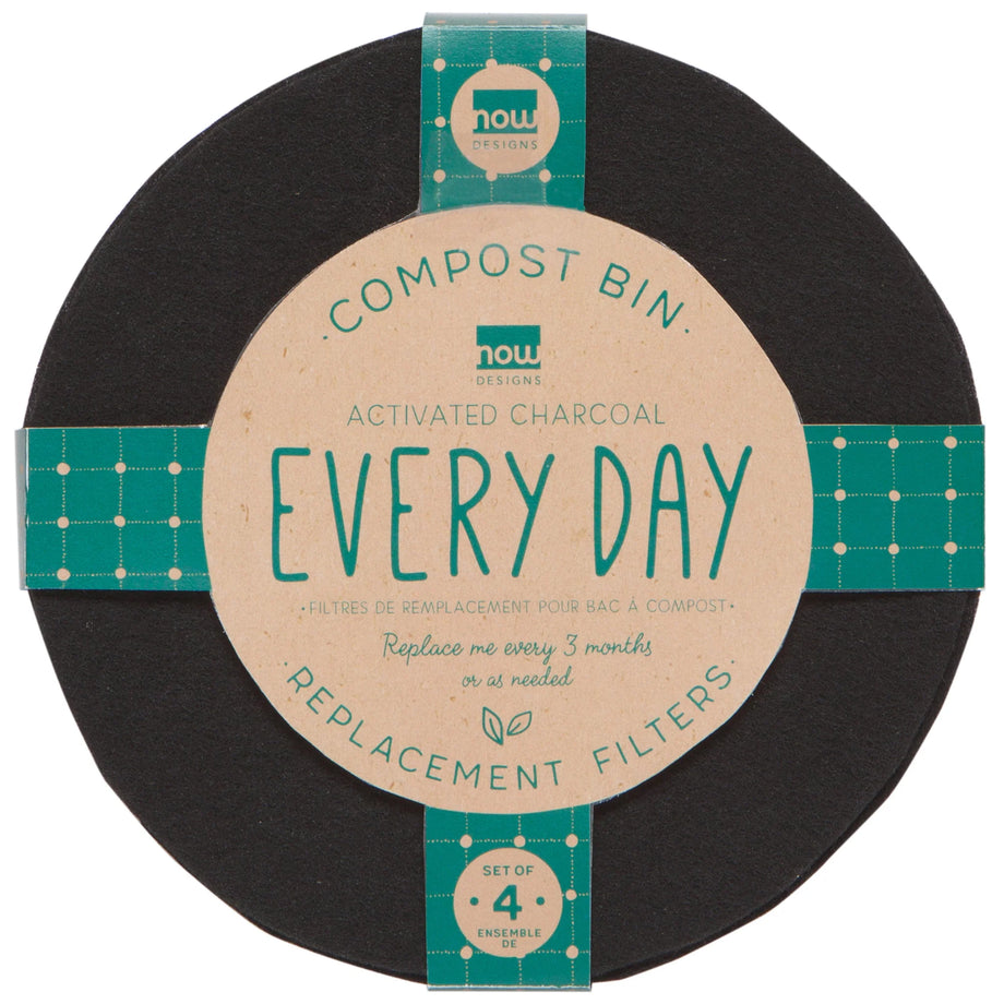 NOW Designs Compost Bin Activated Charcoal Filters - Set of 4