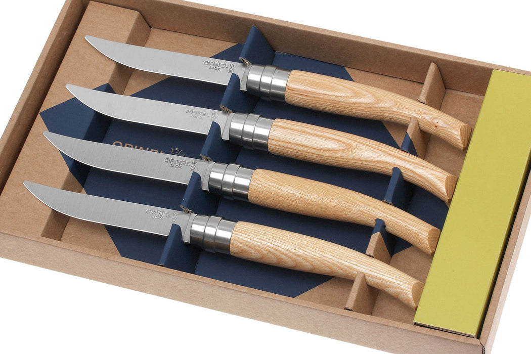 Opinel French 4 piece Table/Steak Knife Box Set -  Ash wood
