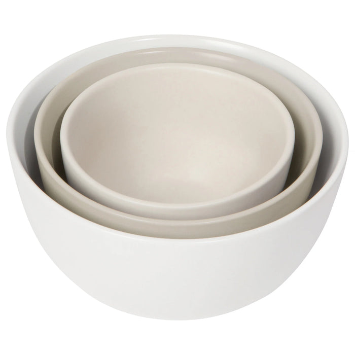 Now Designs Stoneware Prep Bowls - Set of 3 / Matte White