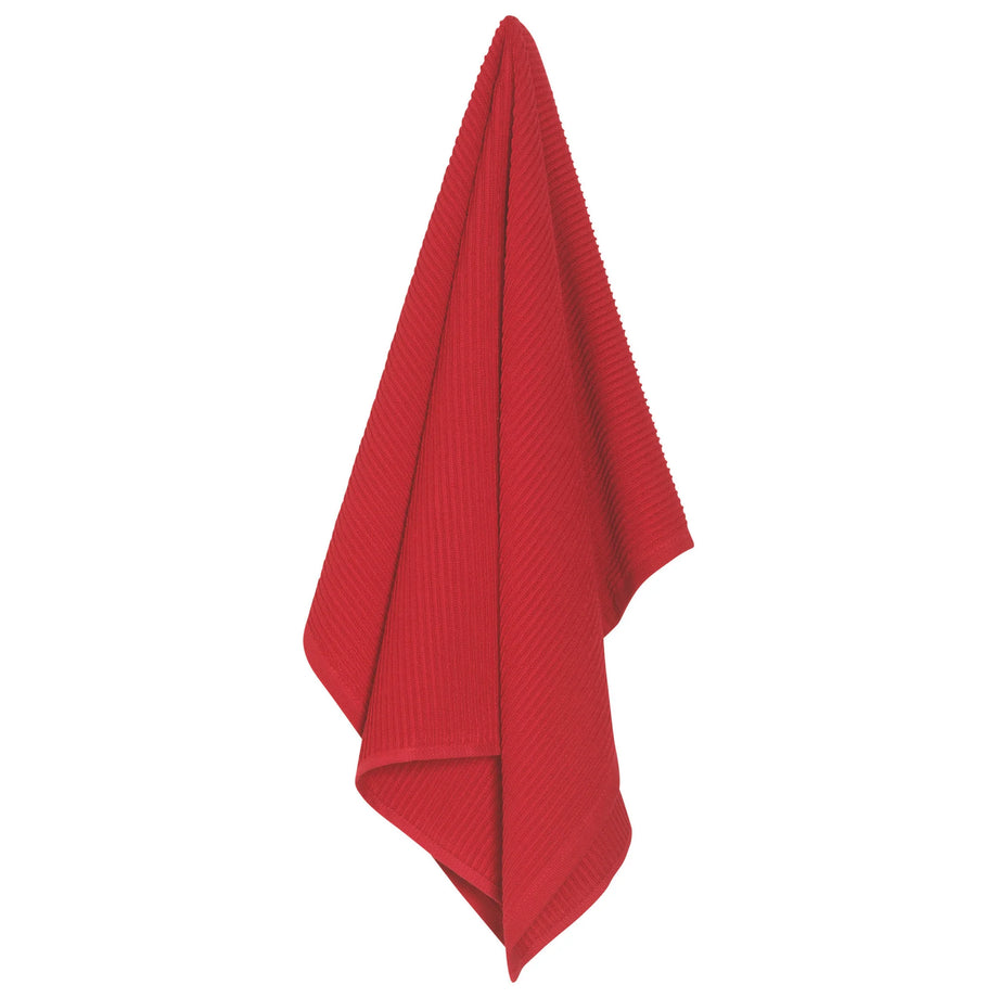 Danica Ripple Terry Cotton Dishtowel - Red