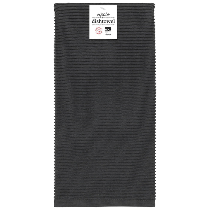 Danica Ripple Terry Coton Dishtowel - Noir