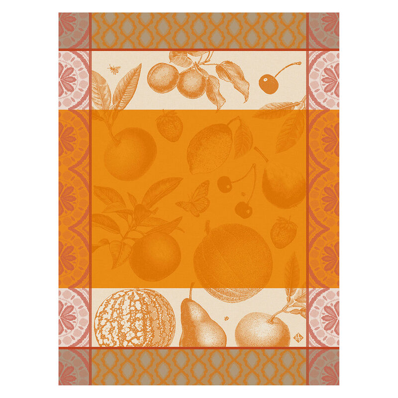 Jacquard Français Coton Torchon - Arriere-Pays Orange
