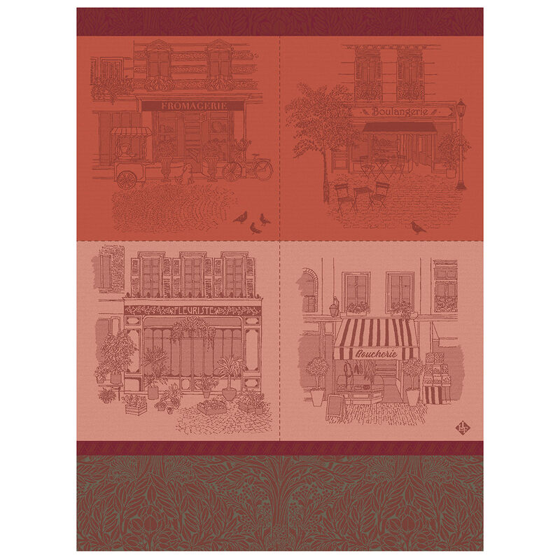 Jacquard Français Cotton Tea Towel  - Devantures Red