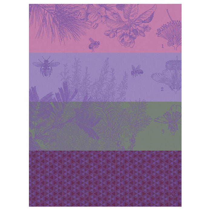Jacquard Français Cotton Tea Towel  - Miel de Fleurs Purple