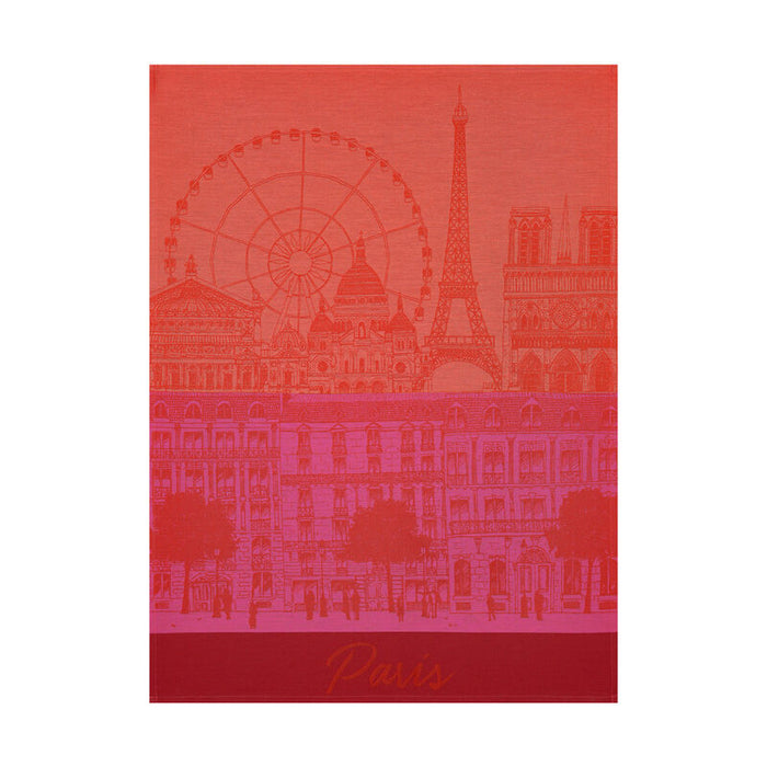 Jacquard Français Coton Torchon - Panorama Paris Red Kiss