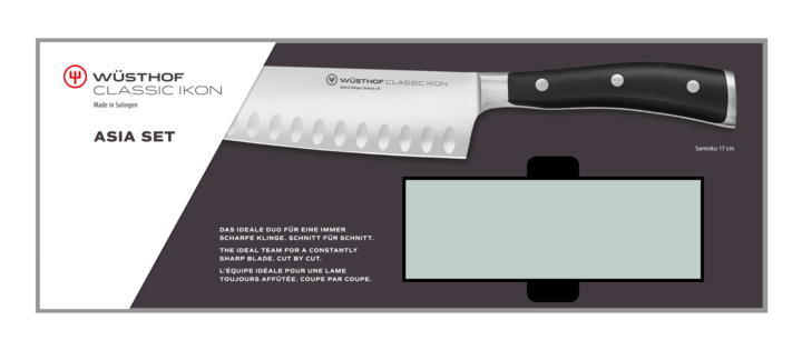 WÜSTHOF Classic Ikon 2-Piece Chinese Chef's Knife and Sharpener Set