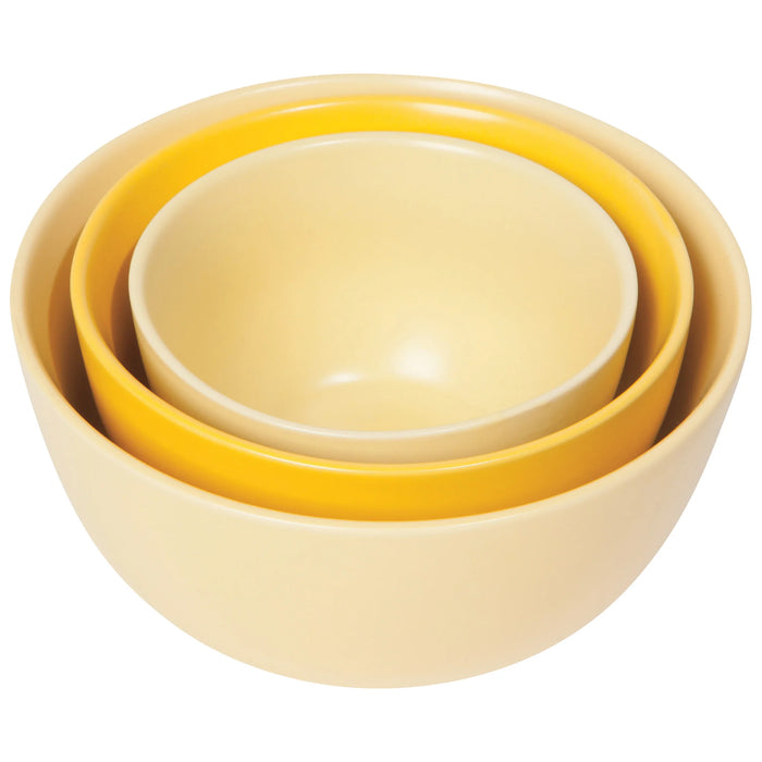 Maintenant Designs Stoneware Prep Bowls - Set de 3 / Sunrise
