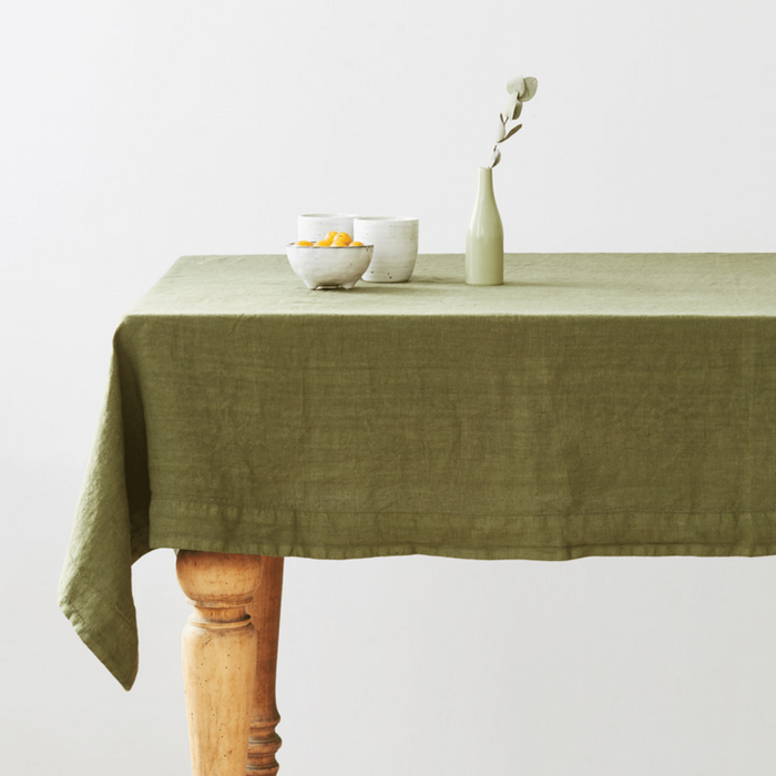 Linen Tales Linen Tablecloth - Martini Olive / 8-10 ppl (140cm x 250cm)